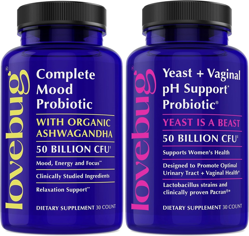 Lovebug Yeast Support et Mood Support Probiotics Bundle