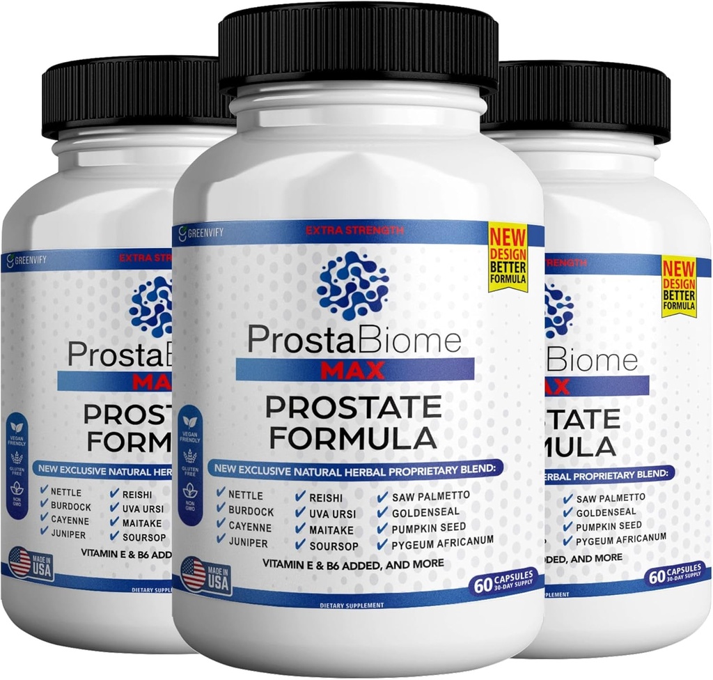 ProstaBiome Max Prostate Formule de soutien, mélange naturel à base de plantes avec Saw Palmetto, 60 capsules, 30 jours d'approvisionnement (3)
