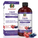 Liquid Multivitamin for Hair Formula | Biotin 2500mcg | Healthy Hair Habits | Clinically Tested for Thicker Hair & Skin Elasticity for Women | Ages 18+ | 16 Fl Oz (Blueberry Pomegranate Flavor)