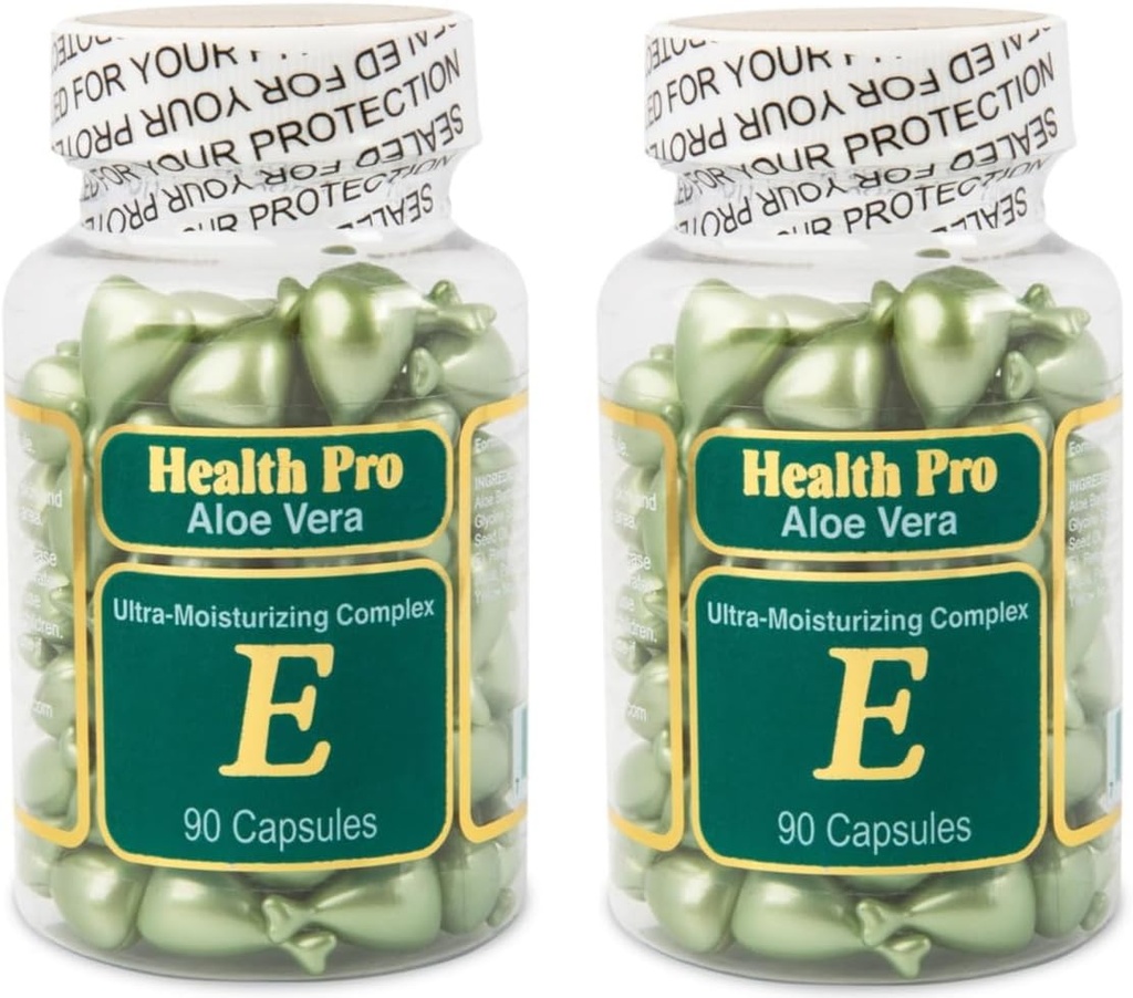 Huile de peau de vitamine E Aloe Vera, 90 softgels (paquet de 2)