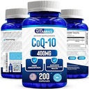 Nous aimons les vitamines CoQ10 400mg par portion - 200 Capsules CoQ-10 - Capsule végétarienne - Antioxydant Co Q-10 Coenzyme