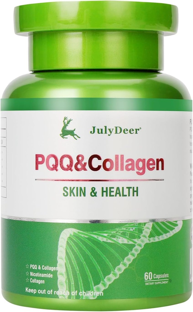 PQQ Supplement 20mg | (Pyrroloquinoline Quinone) Promotes Mitochondrial Biogenesis, with Collagen, Nicotinamide, Astaxanthin,Hyaluronic acid for Energy Optimizer and Sleep Support, Support Hair, Skin