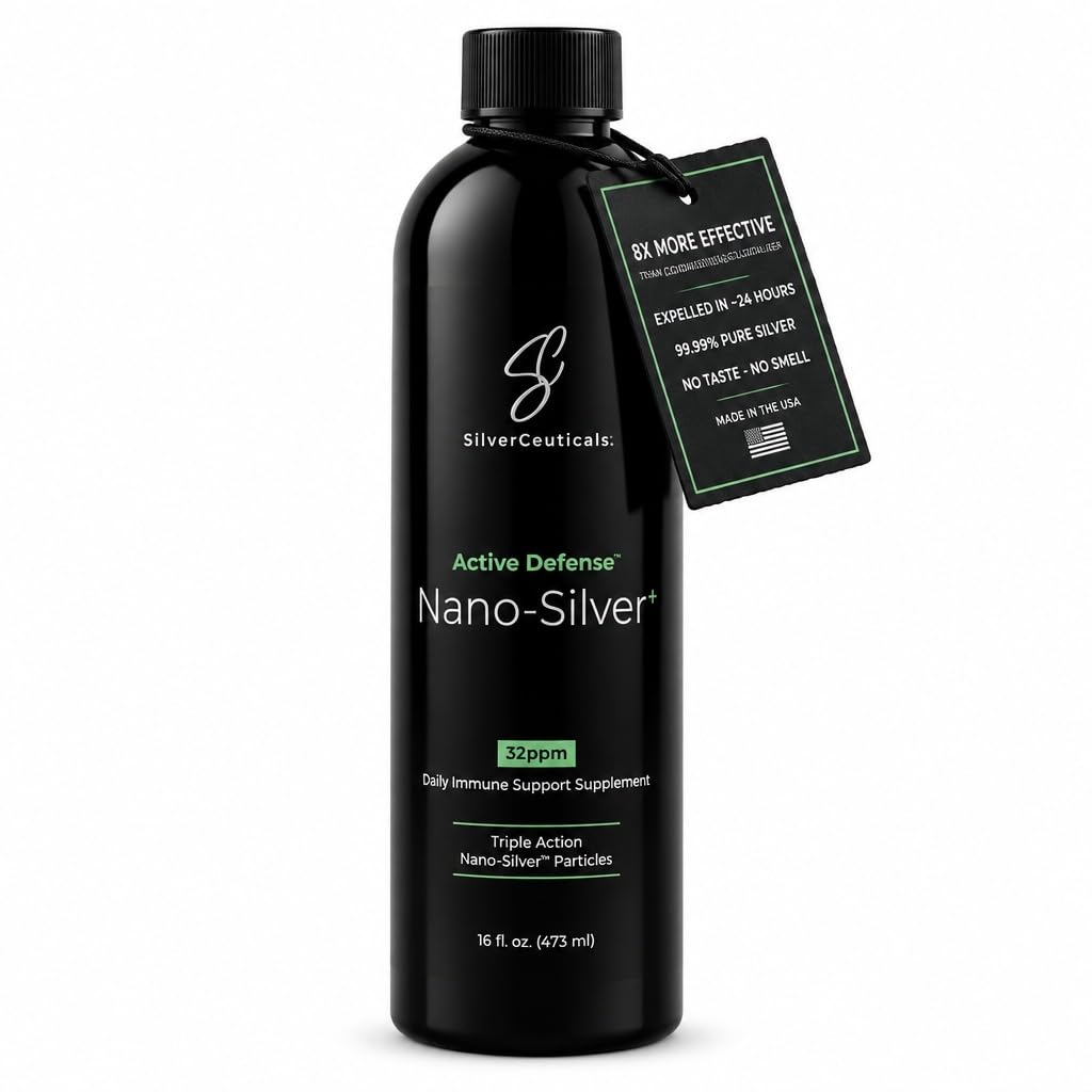 L'argent colloïdal avec la technologie Nano - 32ppm 16oz - 8X Plus efficace - naturel Imune Support - Sauver les jours de maladie - 5 ans et plus - Surperforms plus élevés Argent PPM - Pas de goût et odeur - 3ème partie testée