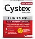Cystex Dual-Action UTI Pain Relief & Prevention Comprimés - 2-en-1 Formule soulage le malaise et ralentit la croissance bactérienne - Non-salissure - 48-Conte