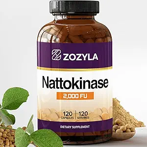 Nattokinase Supplément 2,000 FU, 120 Capsules - Extrait Natto pour flux sanguin normal et circulation - Non-OGM, sans gluten, végétalien - Fabriqué aux États-Unis