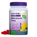 Natrol Kids Melatonin 1 mg, complément alimentaire pour le sommeil reposé, Gummées Melatonine pour enfants, 180 Gummées aromatisées aux framboises, jusqu'à 180 jours