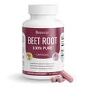 Pure Beet Root Capsules – 1300 mg Organic Beet Root Powder for Circulation & Energy Support, Non-GMO Supplement, 60 Capsules (30-Day Supply)