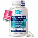 Magnesium Complex Supplement – 8 Elemental 500mg Magnesium Glycinate, Citrate, Malate with MagFlow™ - Sleep, Muscle & Relaxation Support | 60 Capsules | Non-GMO, Vegan, 3rd Party Tested, Made in USA
