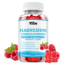 Magnesium Complex Gummies 8 Elemental 1000mg - Magnesium Glycinate, Citrate, Malate, Taurate, Supports Bones, Muscle, Nerve Health, for Women & Men, Vegan Non-GMO, Raspberry Flavor, 60 Count