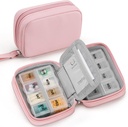 Zannaki Cute Pill Organizer for Purse with Two Amovible 7-Day Pill Box, Travel PU Pill Case, Portable hebdomadaire Pill Container with Storage Bag to Hold Vitamines, Huiles de poisson, Suppléments (Pink)
