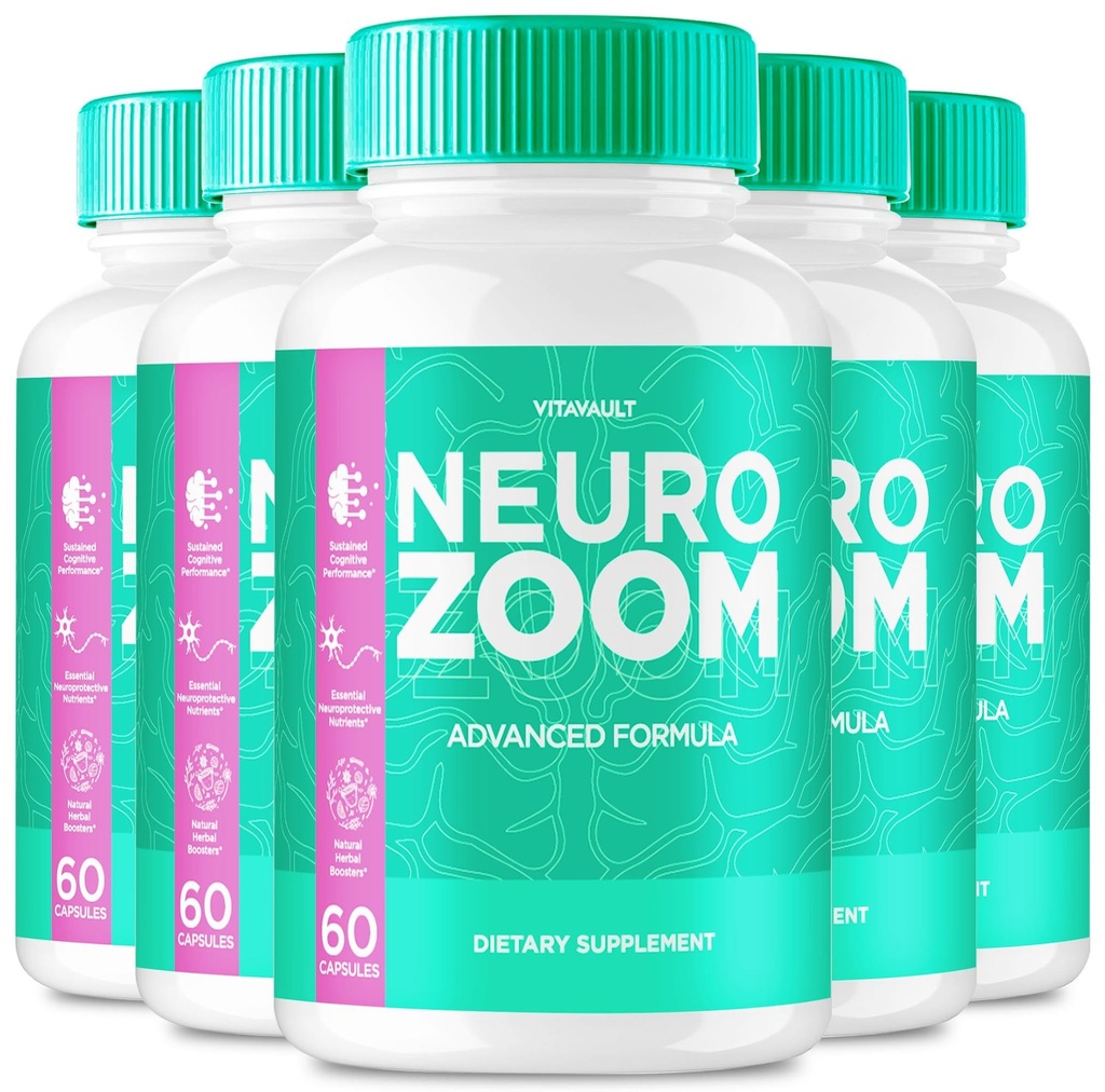 (5 Pack) Neuro Zoom Capsules, Supplement for Enhanced Memory and Brain Health, 300 Ct