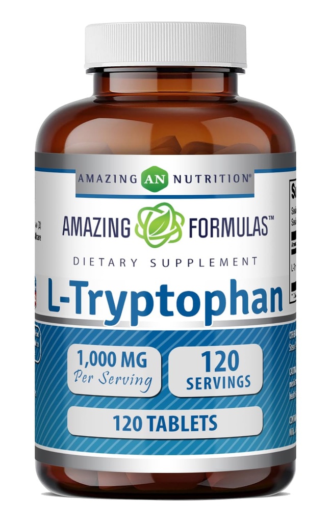 Formules étonnantes L-Tryptophane 1000mg Comprimés Suppléments de non-OGM