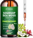 7-en-1 Sourop Graviola avec gouttes liquides de mousse de mer, amers Sourop liquide riche en multivitamine pour l'antioxydant digestif, Immune Boost, le soutien cellulaire et la régénération, 2 Fl Oz