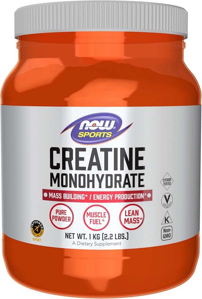 MAINTENANT Aliments Sports Nutrition, poudre monohydratée de créatine, bâtiment de masse*/Production d'énergie*, 2.2-Pound