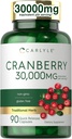 Supplément de canneberge Carlyle $ 30 000mg $ 90 Capsules $ Formule sans OGM et sans gluten $ Pilules de canneberge de l'extrait de concentré