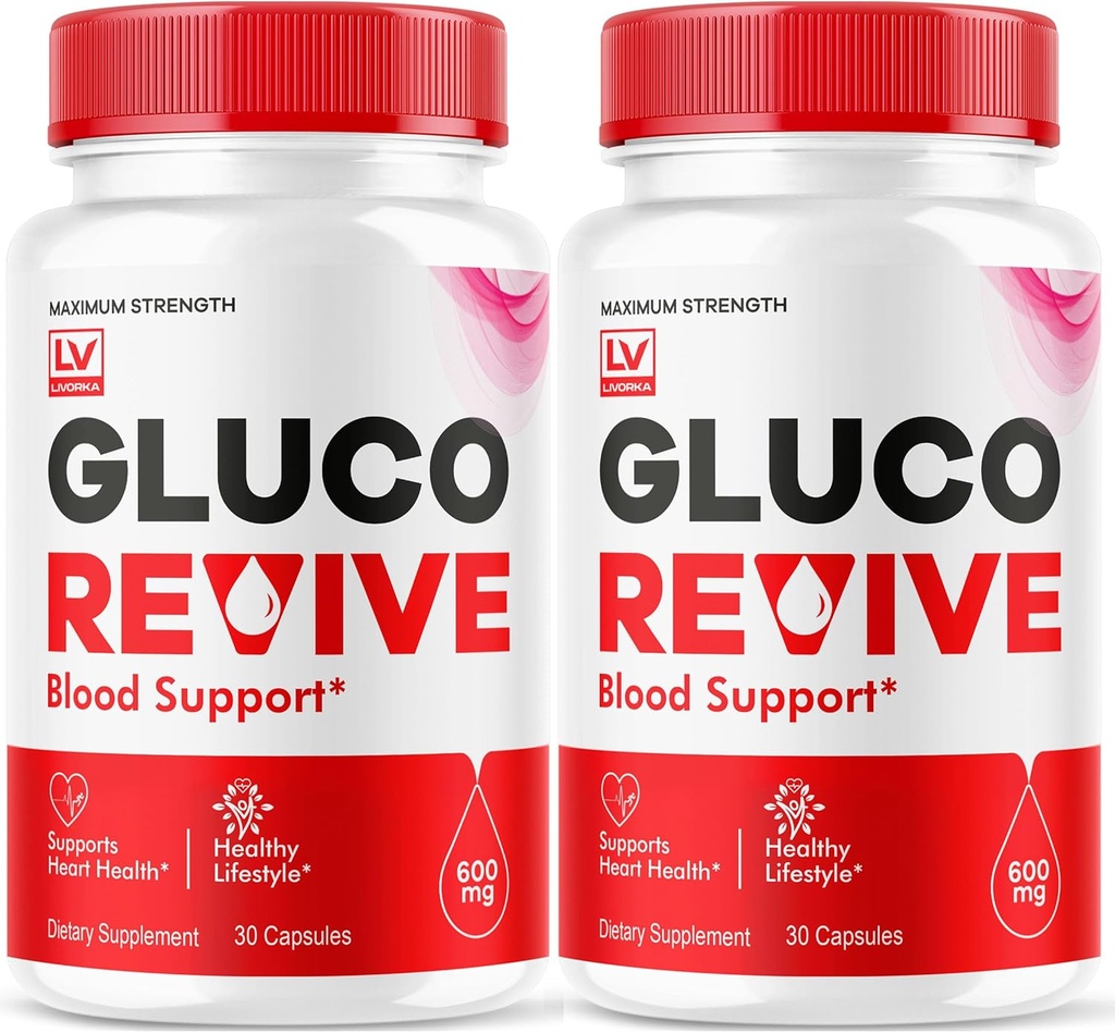 (2 packs) Gluco Revive - GlucoRevive, Gluco Revive Pills, GlucoRevive Support, GlucoRevive Capsules, Gluco Revived Toutes les préparations naturelles Premium, Gluco Revive Pills Reviews, 60 Capsules pendant 2 mois