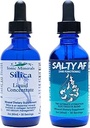 Eidon Liquid Silica Mineral Concentrate and Salty AF Electrolyte Drink Mix - Silica Supplement for Hair, Skin and Nails, Unsweetened Liquid Electrolyte Drops for Water, No Added Sugar, Non GMO