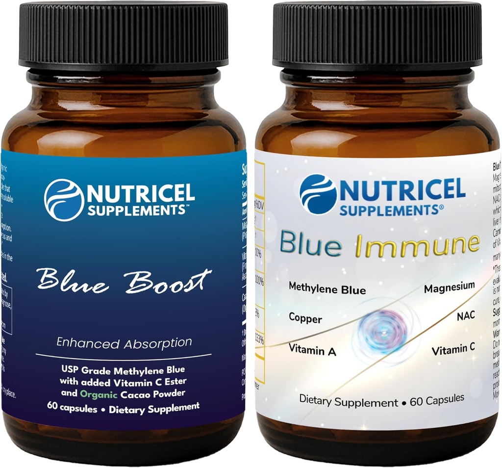 Capsules bleues de méthylène nutrique - Boost et Immune (2 produits)