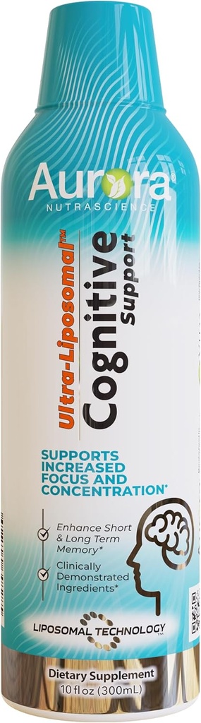 Aurora Nutrascience Magnésium L-Thréonate ultra-liposomique pour le soutien cognitif et la concentration accrue, raisin, 30 portions, 10 fl oz