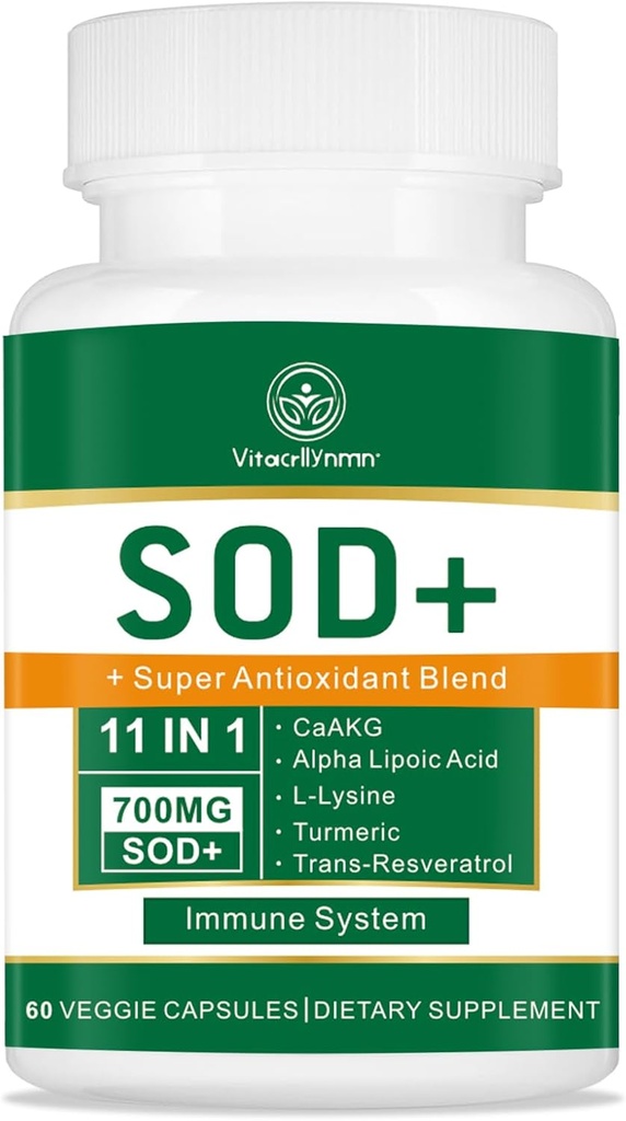 700MG Sod Superoxide Dismutase Supplément - Supplément antioxydant de haute puissance pour la santé cellulaire - 60 Capsules