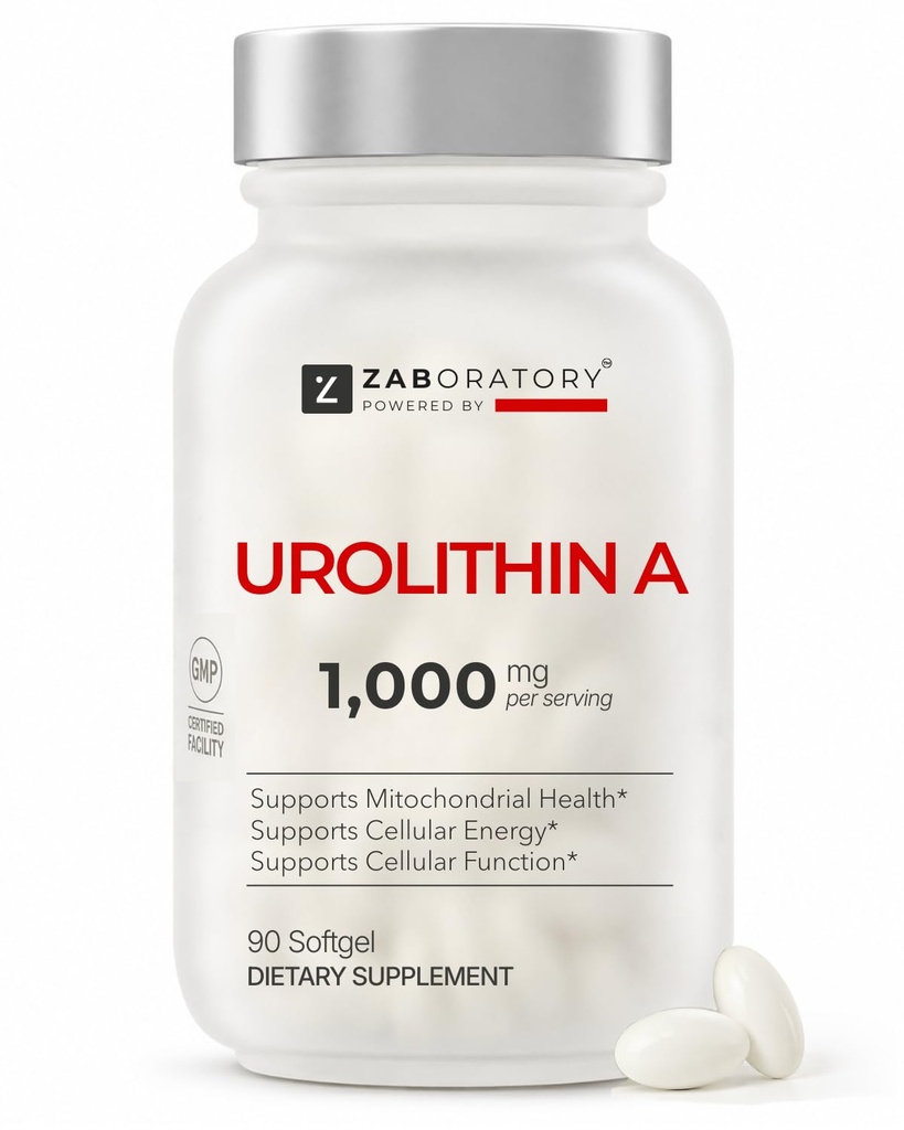 ZAB Urolithin A Supplement 1000mg Per Serving, 90 Softgels, 45 Servings