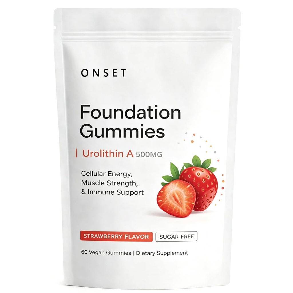 JRR Onset Foundation Gummies - Urolithin A Gummies - Supports Cellular Renewal, Muscle Strength - 60 Gummies (1)