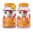 Fer et vitamine C Lifeable Kids + B Complex Kids, Gommies Bundle - Grande dégustation, supplément de vitamine, sans gluten, sans OGM, gommy à croquer