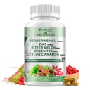 GREENPEOPLE Supplément berbère avec Ceylan Cinnamon - 120 Count Berberine 1500mg Active AMPK & GLP-1 Berberina HCL avec Bitter Melon & Herbes naturelles pour le support immunitaire/énergie