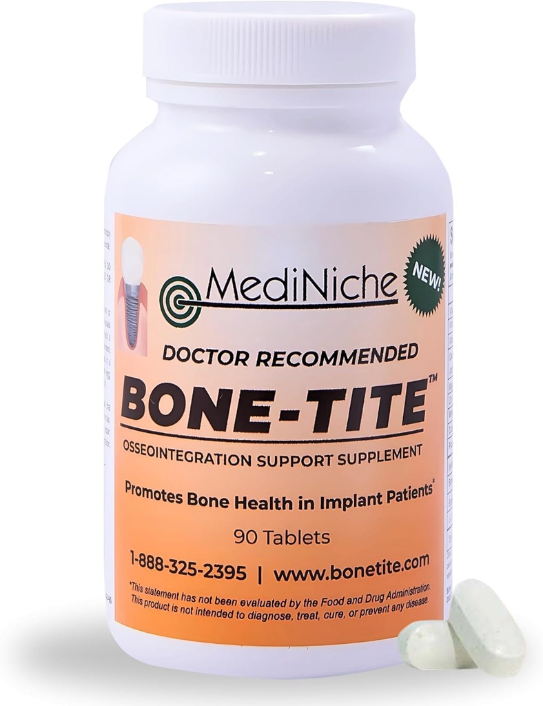 Supplément de soutien à l'osséointégration osseux I Vitamines, minéraux et nutriments clés pour promouvoir le soutien à l'implant dentaire