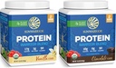 Sunwarrior Chocolate & Vanilla Organic Plant Based Protein Powder Set | Bundle & Save | Vegan Organic Protein Powder | Non-GMO Soy Dairy Filler & Gluten Free (17 Servings Each)