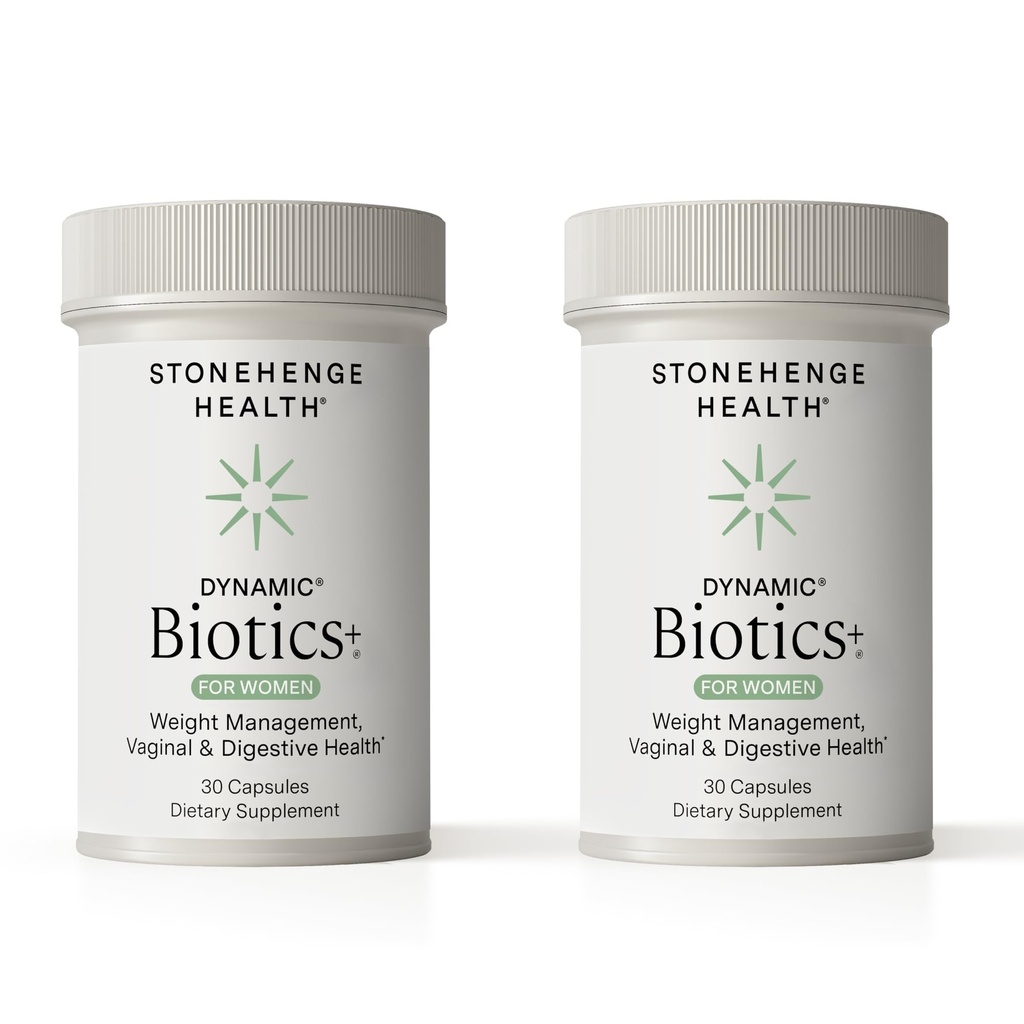 Stonehenge Health Biotics for Women Probiotic 70 Billion CFU, 24 Strains + Prebiotic Fiber, Weight Management, Mood, Digestive, Vaginal & Immune Support, Non-GMO, 30 Delayed-Release Veg Caps (2 Pack)