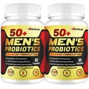 Probiotics for Men, Potent 50+ Mens Probiotic, Complete Gut & Digestive Health, with 850 Billion CFU, Prebiotic Fiber, Energize, Immune, Mens Probiotics for Gut Health Over 50-180 Capsule