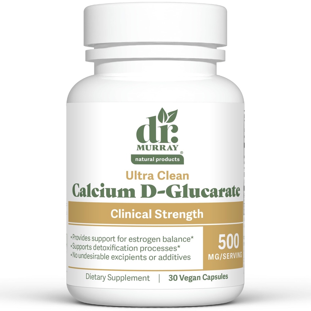 Dr. Murray's Ultra Clean Calcium D-Glucarate 500 mg - Supports Estrogen Metabolism | Liver Detox | Hormonal Balance | Vegan Capsules | 30 Count