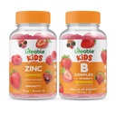 Zinc Lifeable Kids + B Complex Kids, Gommies Bundle - Grande dégustation, supplément de vitamine, sans gluten, sans OGM, gommy à croquer