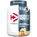 Dymatiser la poudre de protéines de lactosérum ISO100 isolat, vanille, 25g de protéines, 3 livres, 5,5g BCAA, moins de 120cal., sans gluten, 1g de gras, 1g de sucre, 2g de glucides (45 portions)