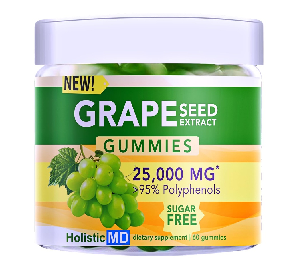 Extrait de graines de raisin Gummies (huile de pépins de raisin) 25 000 mg 50x Original (huile) >95% Polyphénols (huile de pépins de raisin) #1 Gummies de pépins de raisin aux États-Unis (huile de pépins de raisin) Sans sucre (arôme de raisin) 60 ct