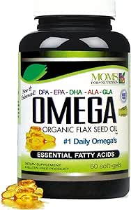 Omega naturel 3-6-9 Mélange avec DPA, EPA, DHA, ALA et GLA et l'huile de graines de lin biologique plus l'huile de poisson sauvage prise - plus de 2800 Milligrammes de force - sans gluten - Fabriqué aux États-Unis - 60 SoftGels