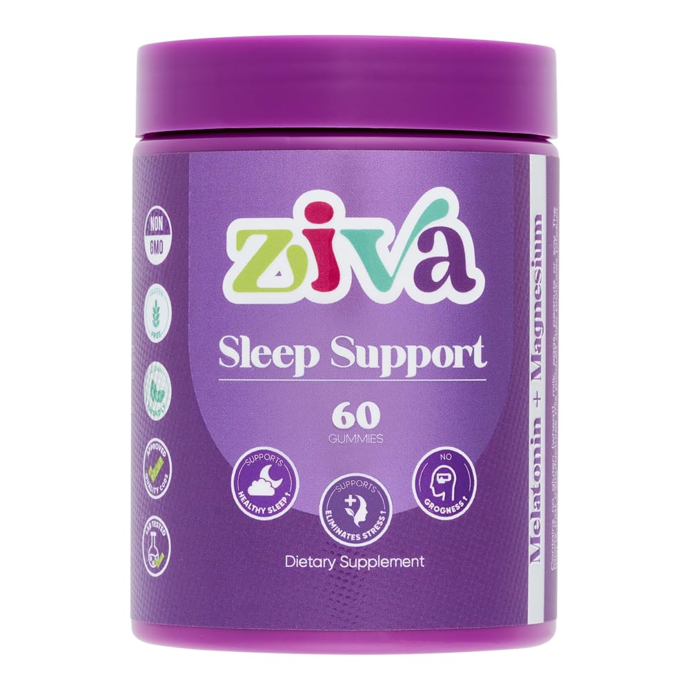 ZIVA Sleep Support Gummies – Melatonin & Magnesium Sleep Aid for Adults – Restful Sleep Formula with Natural Berry Flavor