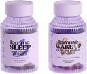Ensemble Lemme Sommeil et Réveillez-vous - Gummies de sommeil pour le repos de la nuit et Réveillez-vous Gummies de caféine pour l'énergie - sans gluten, non-OGM, 60 Comptez chaque