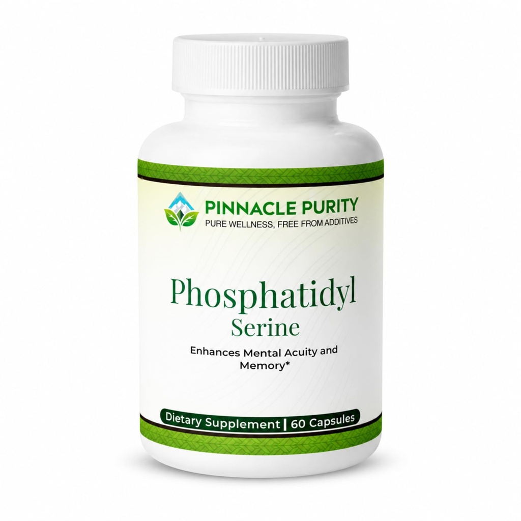 Phosphatidylserine Supplements 70mg, 60 Veggie Capsules, 30-Day Supply, Supports Mental Clarity, Concentration & Sharp Thinking, Promotes Calm Focus and Balanced Cognitive Performance