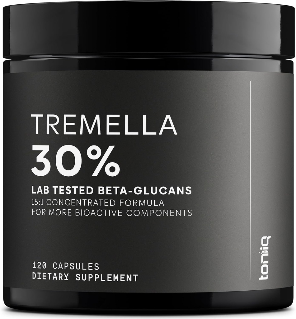 Tremella Mushroom Ultra High Potency 15:1 Extrait avec 30% Beta Glucans - Formule pure et concentrée - Laboratoire tiers testé pour la pureté et la qualité - 120 Capsules