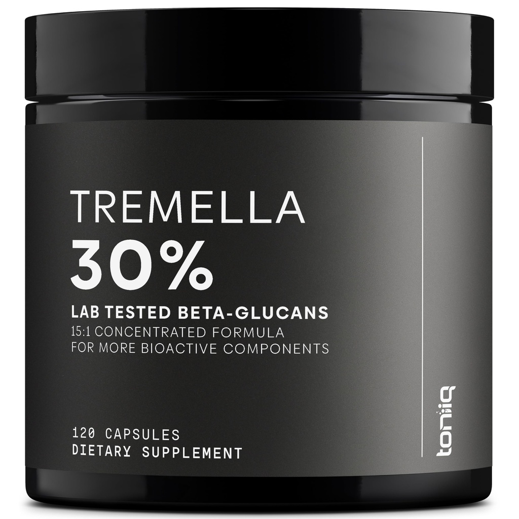 Tremella Mushroom Ultra High Potency 15:1 Extrait avec 30% Beta Glucans - Formule pure et concentrée - Laboratoire tiers testé pour la pureté et la qualité - 120 Capsules