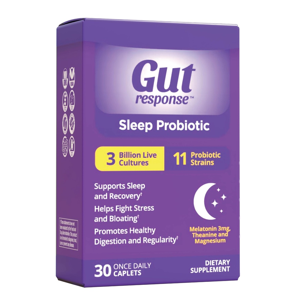 Sleep Probiotic for Men & Women, Slows Down Digestive Aging, Supports Sleep and Recovery, Promotes Healthy Gut, Vegan, Gluten Free & Soy Free, 3 Billion CFU, 30 Caplets