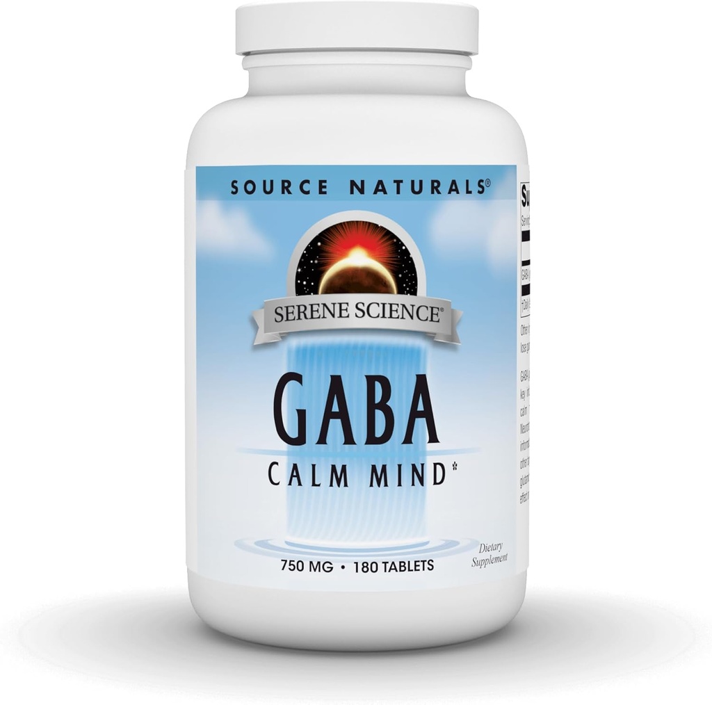 Source Naturals Serene Science GABA 750 mg Calme esprit - 180 comprimés