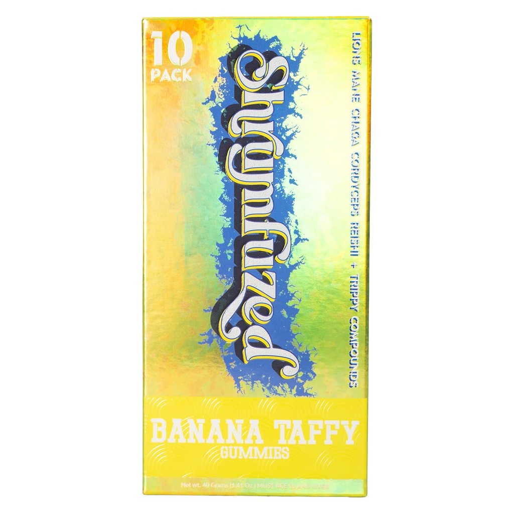 Shrumfuzed Proprietary Nootropic Gummy | Lion's Mane, Reishi, Chaga, and Cordycep Nootropic Mushroom Blend (10, Banana Taffy)