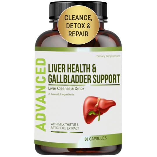 Formule santé du foie et Gallbladder Support-Liver Cleanse Detox & Réparation pour soutenir le renouvellement du foie avec extrait d'artichaut, chardon de lait, feuille de dandelion. Suppléments de désintoxication du foie pour le soutien du foie.