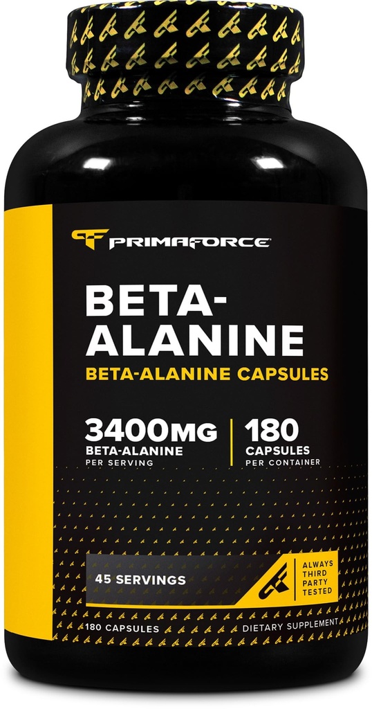 Primaforce Beta Alanine Capsules 3400mg, 180 Capsules (45 portions) - Potent Beta-Alanine Supplément