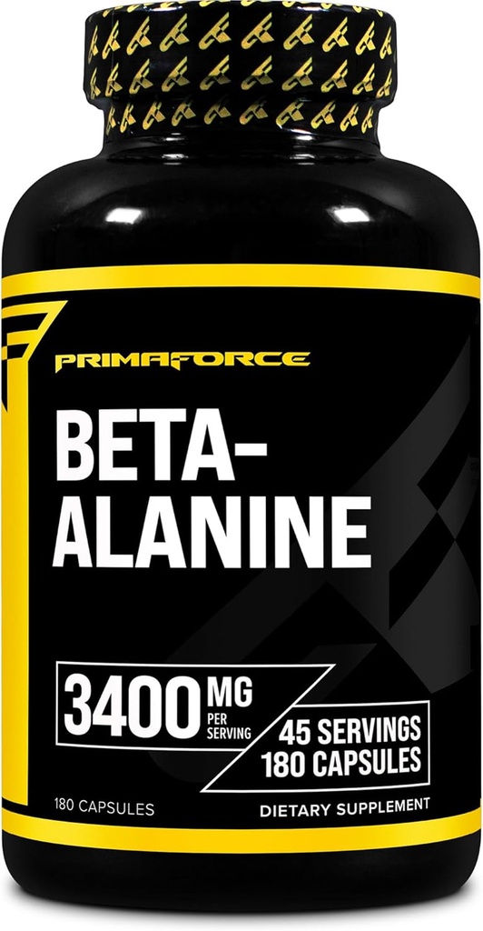 Primaforce Beta Alanine Capsules 3400mg, 180 Capsules (45 portions) - Potent Beta-Alanine Supplément