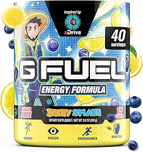 G Poudre de boisson énergétique PewDiePie, mélange de caféine préentraînement pour le jeu, sans sucre Amino, vitamine + antioxydants, 9,9 oz (Lingonberry, 40 portions)