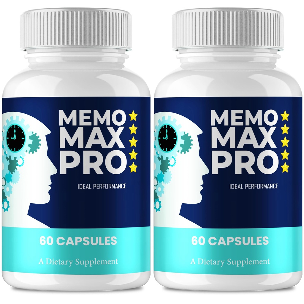 Memo Max Pro Capsules, Official MemoMax Pro Supplement for Brain Health & Memory Support - Maximum Strength, Advanced Formula Nootropic Pills, All Natural MemoMaxPro Support Reviews (2 Pack)